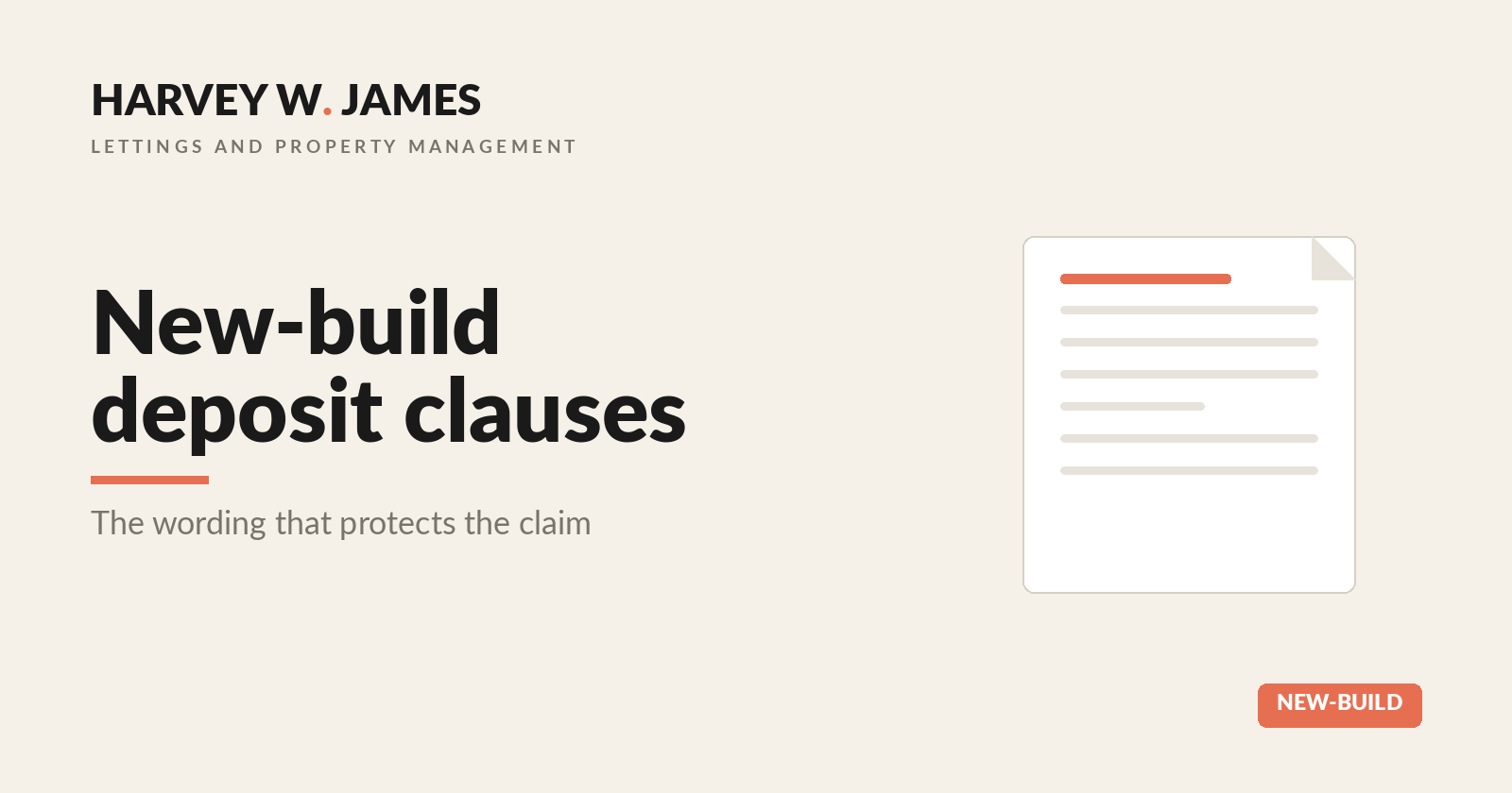 New build deposit claim clauses