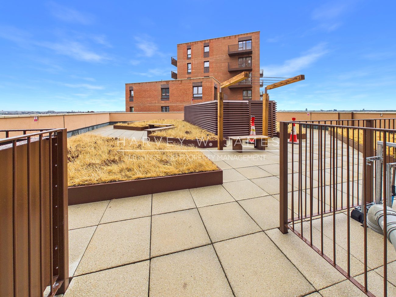 Rooftop terrace at Emerald House, part of what a tenant is renting into