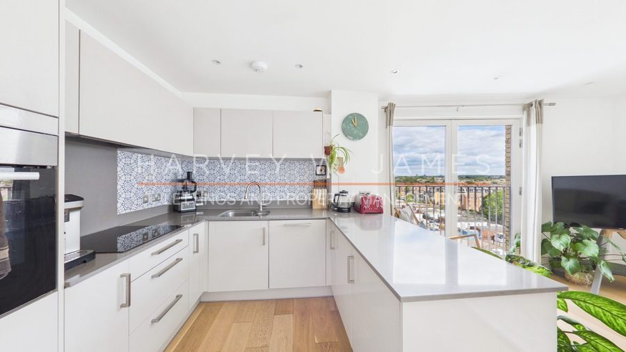 Kitchen and breakfast bar — Sentinel Building, Stratford